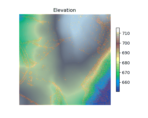 Animated DEM elevation feature map